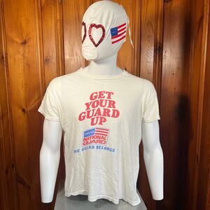 Hanes M Y2K Texas National Guard T Shirt White Single Stitch